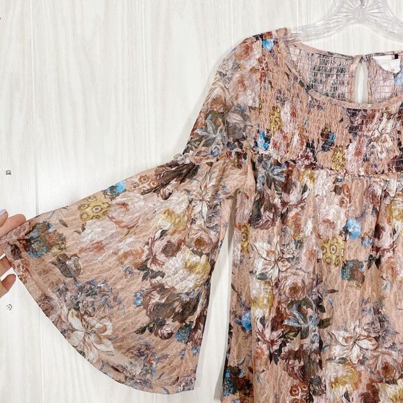 Anthropologie | Akemi + Kin | Floral Lace Patrizia Bell Sleeve Top Size X Small - Picture 3 of 6